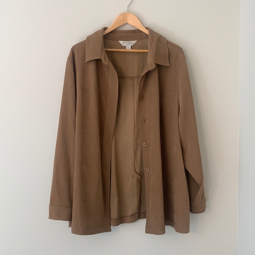 Suede-Like Brown Coat
